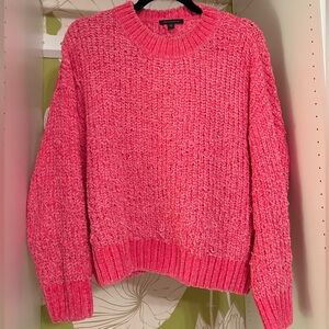 Chunky Knit Chenille Crewneck Sweater Pink by Skies are Blue